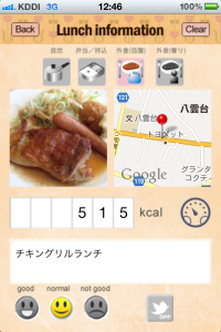 食事記録。