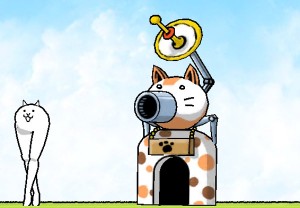 ボスはなんと「にゃんこ砲」を備えた「にゃんこのお城! ボスはなんと「にゃんこ砲」を備えた「にゃんこのお城!