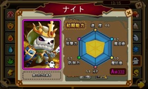 進化後の「ナイト」はすべての能力値のバランスが良い。 進化後の「ナイト」はすべての能力値のバランスが良い。