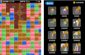 タップ操作のみでブロックを消してキャラを移動させるパズルゲーム。 タップ操作のみでブロックを消してキャラを移動させるパズルゲーム。