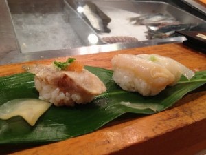 ふぐのタタキとつぶ貝。