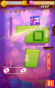 箱を切ってバランスを崩して落とすゲーム。