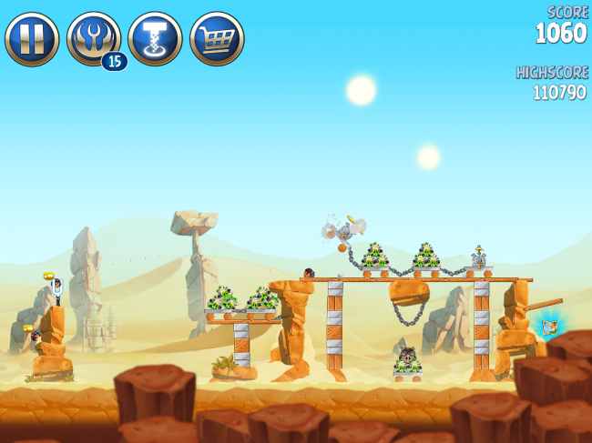 Angry Birds Star Wars II(アングリーバードスターウォーズ2)攻略画像ESCAPE TO TATOOINE B-2-10攻略 Angry Birds Star Wars II(アングリーバードスターウォーズ2)攻略画像ESCAPE TO TATOOINE B-2-10攻略