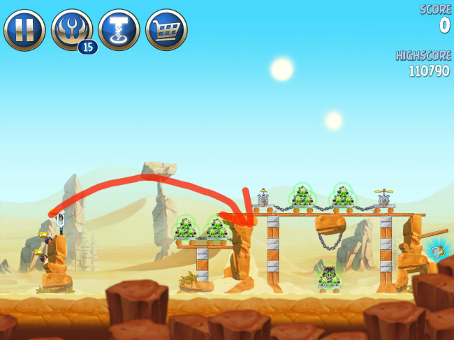 Angry Birds Star Wars II(アングリーバードスターウォーズ2)攻略画像ESCAPE TO TATOOINE B-2-10攻略 Angry Birds Star Wars II(アングリーバードスターウォーズ2)攻略画像ESCAPE TO TATOOINE B-2-10攻略