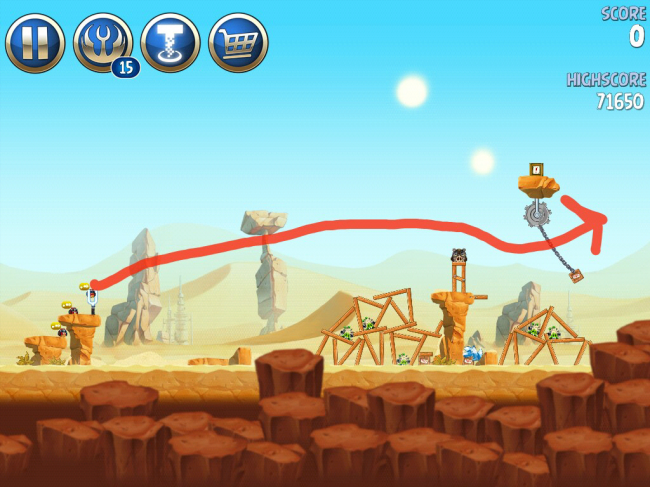 Angry Birds Star Wars II(アングリーバードスターウォーズ2)攻略画像ESCAPE TO TATOOINE B-2-9攻略 Angry Birds Star Wars II(アングリーバードスターウォーズ2)攻略画像ESCAPE TO TATOOINE B-2-9攻略