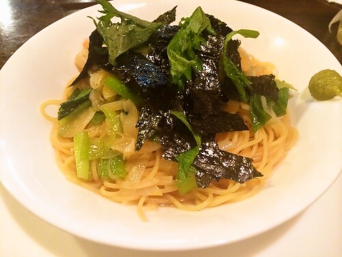 しょうゆ味のエビパスタ しょうゆ味のエビパスタ