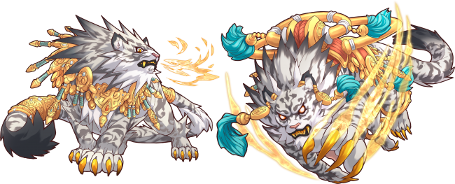 【アプリ★ゲット限定公開！】白虎（左） 白帝白虎（右）