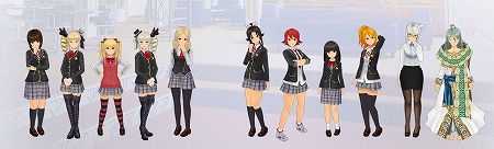 学生服姿の少女たち