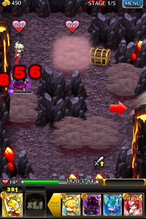 ダンジョンにたちこめる「マナの霧」をタップして力を集め ると、味方が攻撃状態になり、 コンボ攻撃さく裂！ 