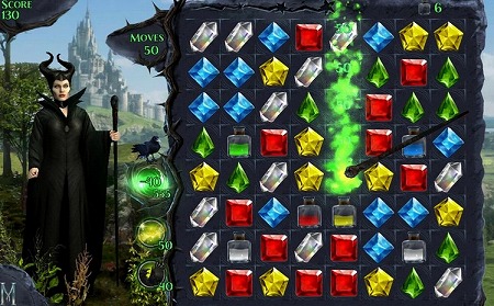 ディズニーが贈る最新作『マレフィセント』の物語を舞台に繰り広げられる3マッチパズル！