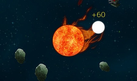 小さく冷えてしまった哀れな「太陽さん」を宇宙空間でふっ飛ばし 星々を破壊！