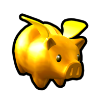 事前登録特典：金のブタ。