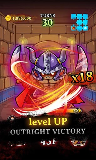フリック＆タップでダンジョンを探索できる。