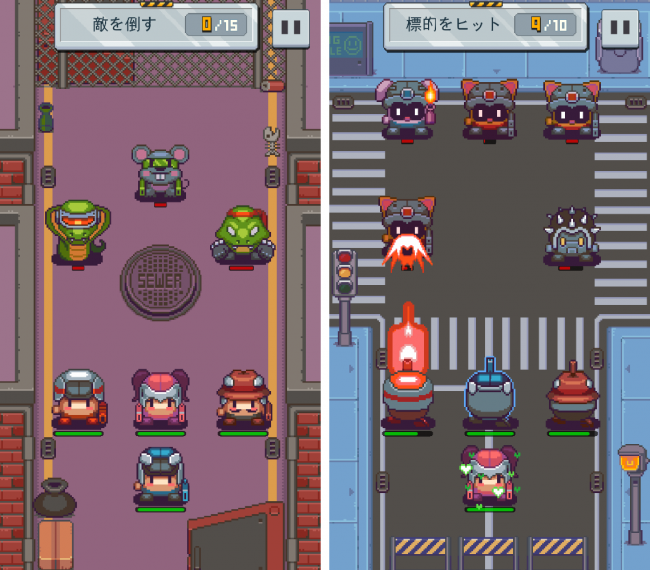 ころころとしたドット絵の警官たちがキュート！親しみやすい世界観だ。