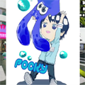 スプラトゥーン新武器「バレルスピナーデコ」で走り回るポッキー!デコっておでこのデコじゃないからね!の画像
