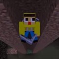 スライムブロックに落ちたら跳ねるのか~~!!?ぐっちがマイクラで超高所からトロッコで落下!の画像