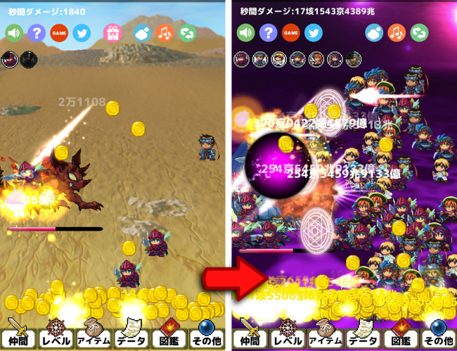 9999億ダメージ突破も余裕！？数字の常識をブッ飛ばす超インフレクリッカーRPG