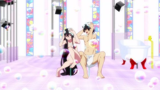 月火ちゃんは一緒にお風呂。