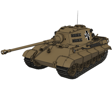 ティーガーⅡ 画像出典：http://girls-und-panzer.jp/mecha_kv2.html