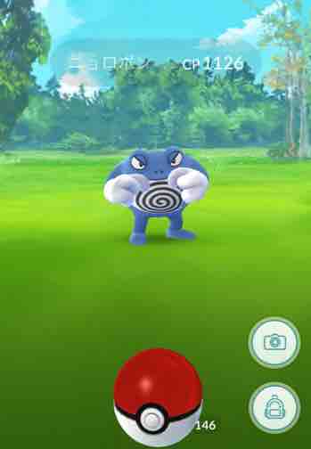 スマホゲーム　ポケモンGO　ニョロボン