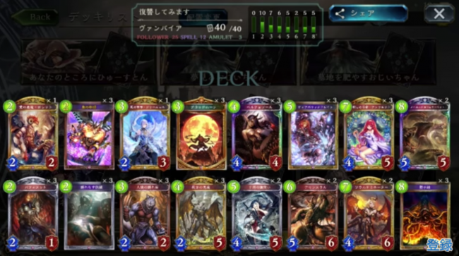 【シャドウバース(シャドバ)「千雨の槍使い」「デモンスラル」などの中型フォロワーが大活躍する「復讐ヴァンパイア」【ヴァンパイアデッキ】の画像