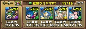 覚醒ウミヤマパーティの編成例