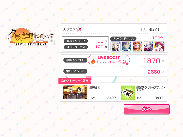 メンバーボーナス最大値は140%