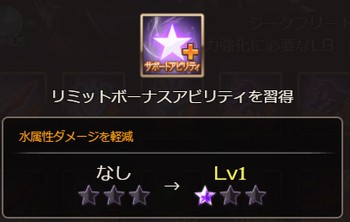 グラブル　SSR［竜殺しの騎士］ジークフリートのサポアビは常に「水属性ダメージ」を軽減。