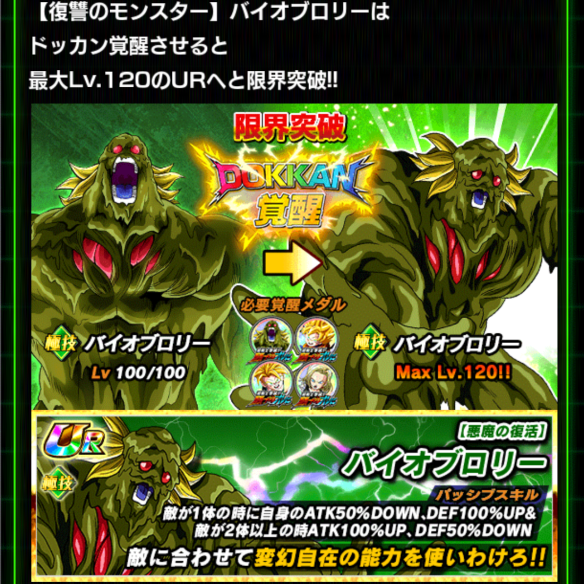 「バイオブロリー／復讐のモンスター」をドッカン覚醒！