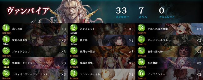 アグロヴァンパイアのデッキレシピ