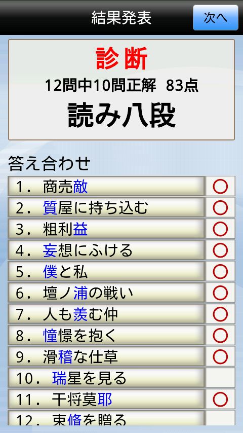 漢字力診断 androidアプリスクリーンショット1