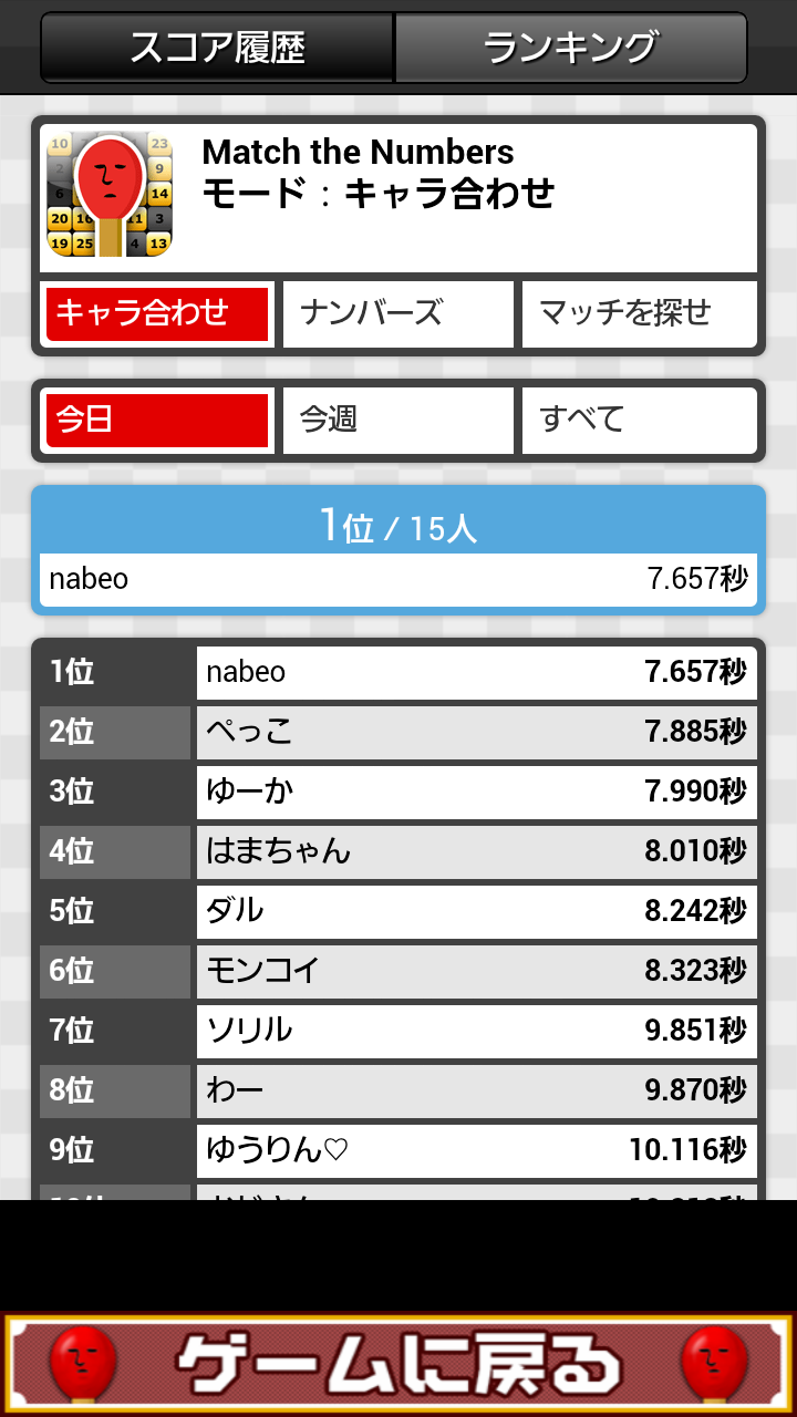 androidアプリ マッチ the Numbers攻略スクリーンショット5