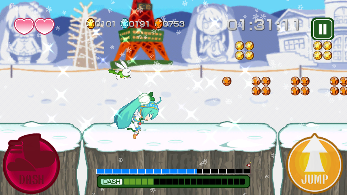 ブツカランナー　SNOW MIKU 2015 Edition androidアプリスクリーンショット1