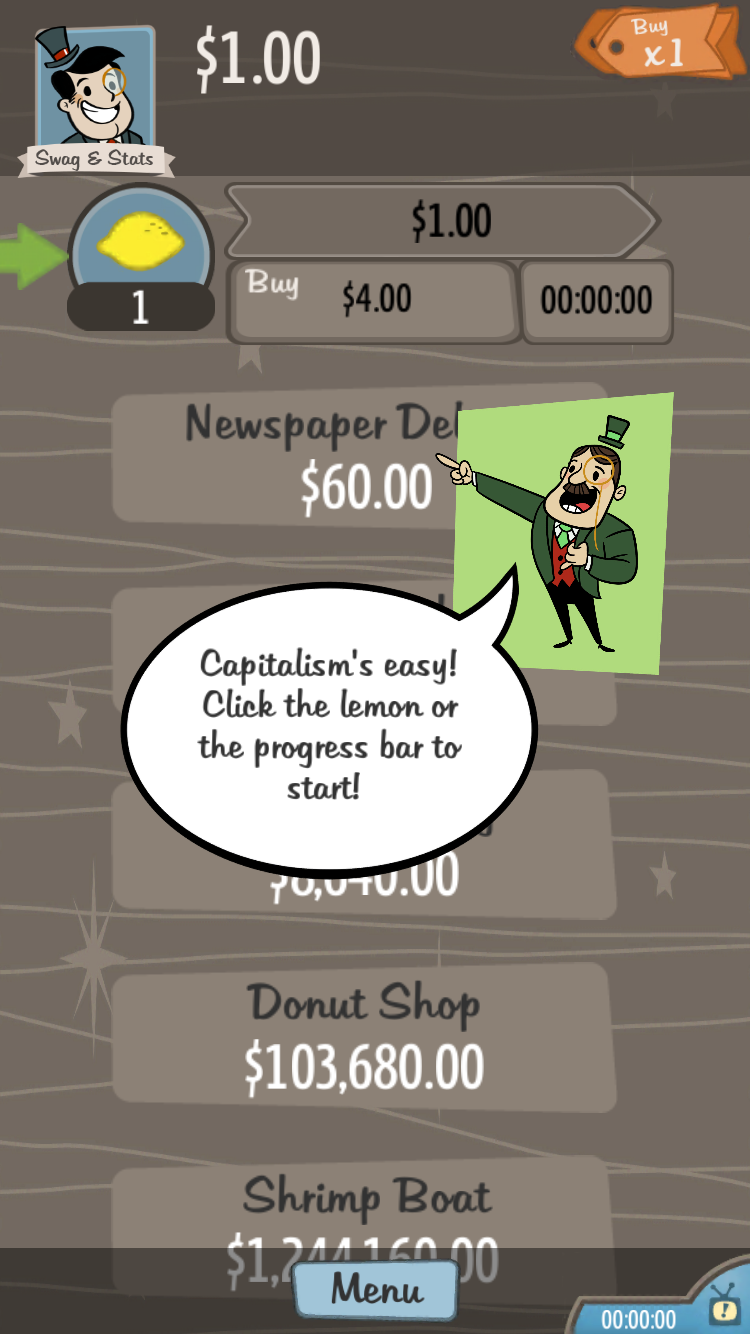 androidアプリ AdVenture Capitalist攻略スクリーンショット1