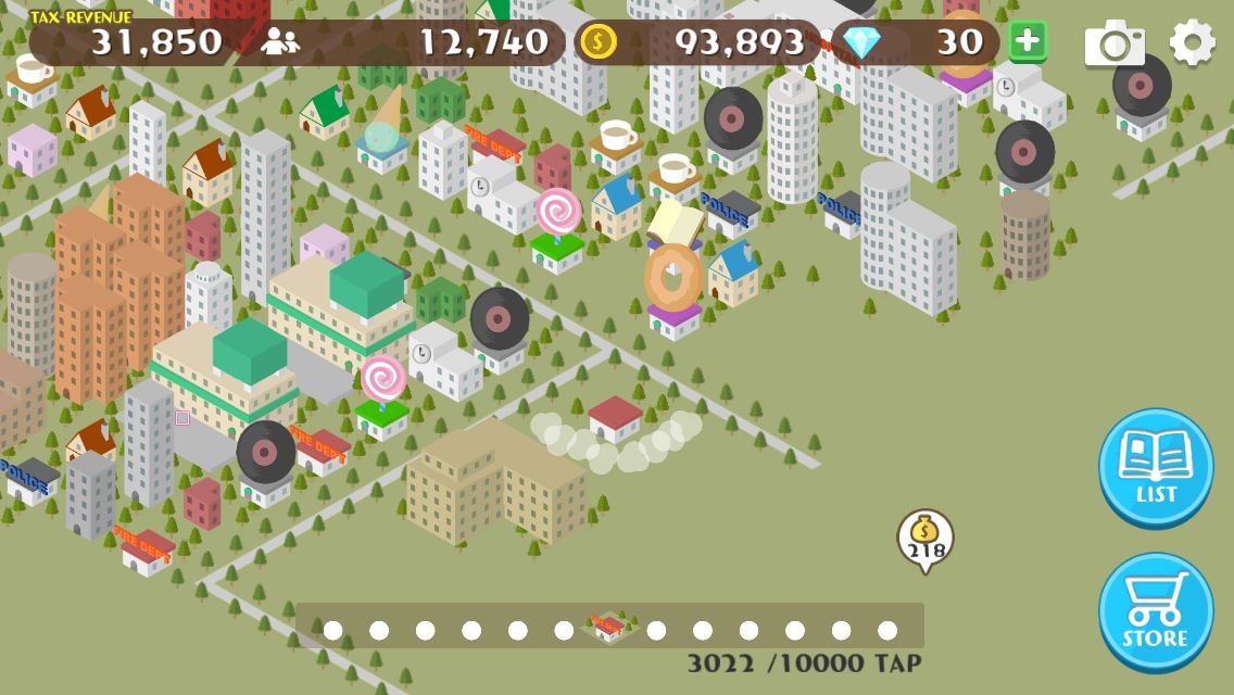 androidアプリ タップンシティ攻略スクリーンショット2