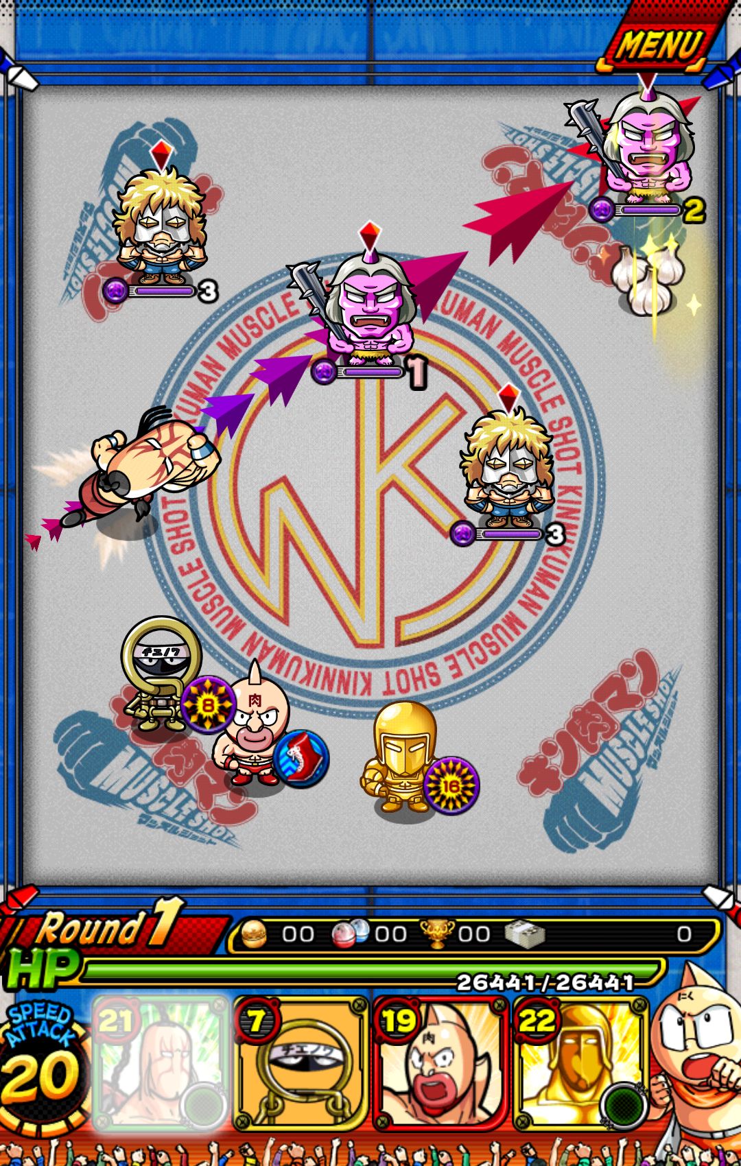 キン肉マン マッスルショット androidアプリスクリーンショット1