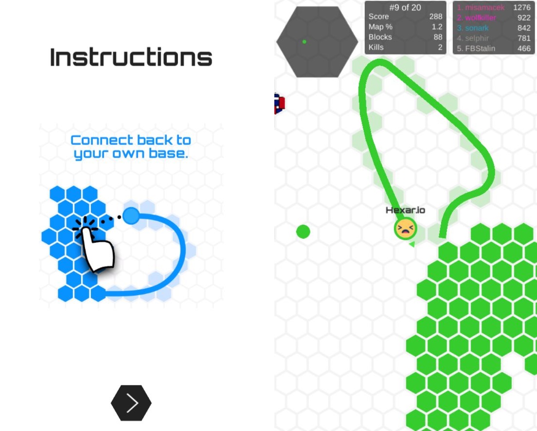 androidアプリ Hexar.io攻略スクリーンショット3