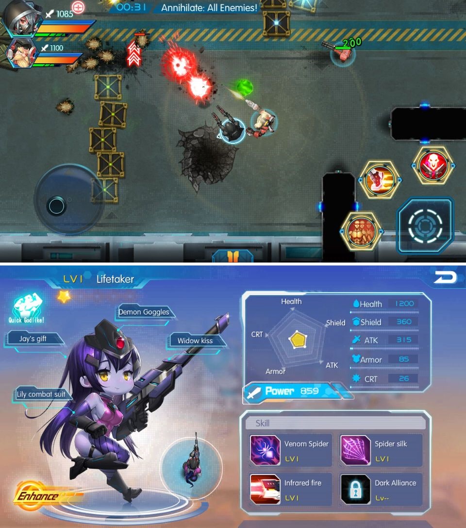 Shooting Heroes Free（シューティングヒーロー） androidアプリスクリーンショット1