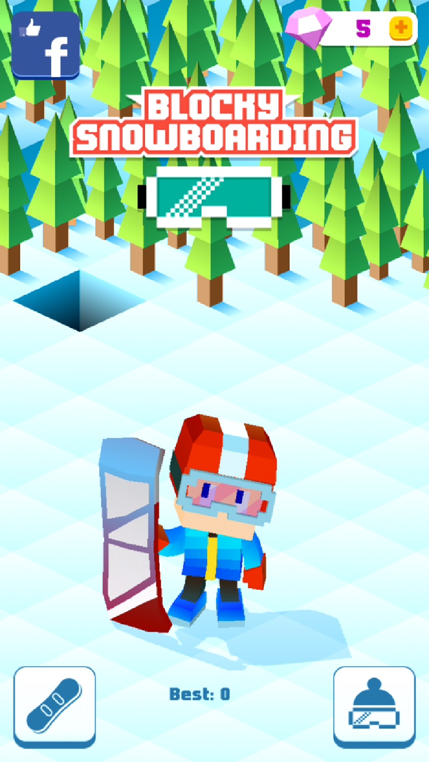 androidアプリ Blocky Snowboarding攻略スクリーンショット1