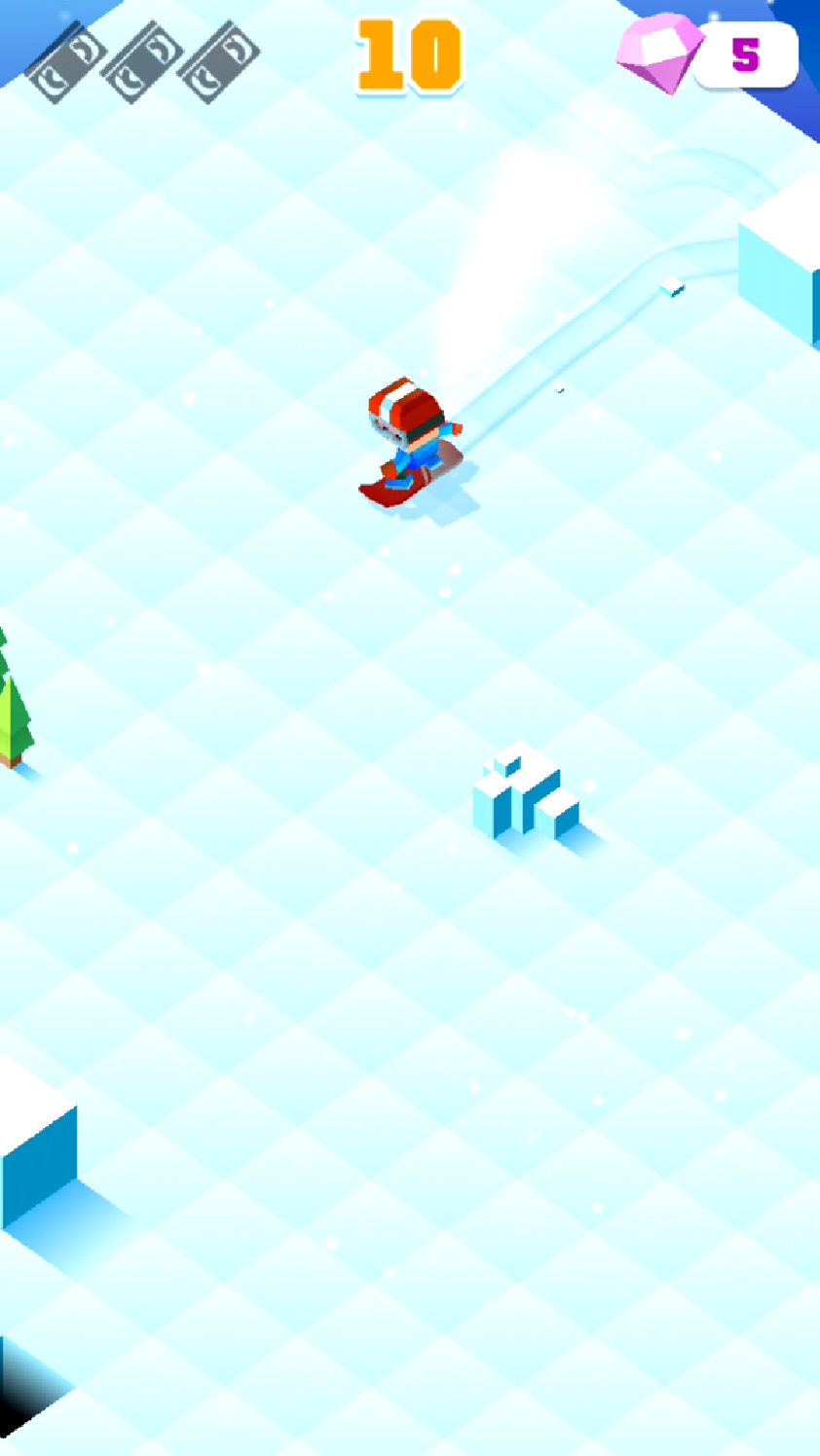 androidアプリ Blocky Snowboarding攻略スクリーンショット2