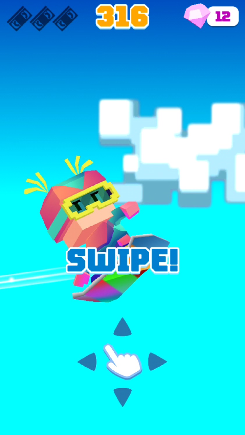 androidアプリ Blocky Snowboarding攻略スクリーンショット4