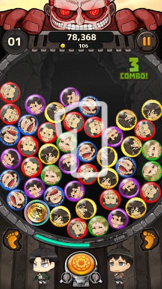 androidアプリ 進撃の巨人 チェインパズルフィーバー(チェンパズ)攻略スクリーンショット5