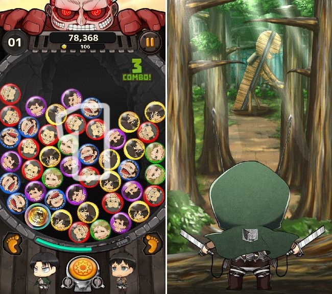 進撃の巨人 チェインパズルフィーバー（チェンパズ） androidアプリスクリーンショット2