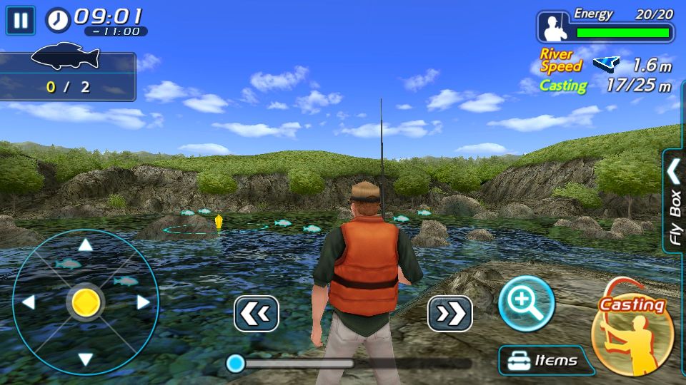 androidアプリ フライフィッシング 3D ll攻略スクリーンショット3