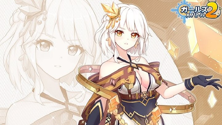 谷間が素晴らしい「雲母」（CV：武田華））も大活躍！英雄や神々、SFな存在などさまざまななカワイイ娘が登場する美少女育成バトルRPG『ガールズ X バトル 2』の画像