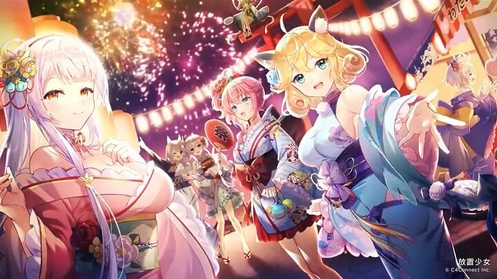 浴衣の美少女たちと過ごす夏祭り開催！「夏の風物詩」に「手作りかき氷」など暑さを吹き飛ばすイベントだらけな美少女放置育成RPG『放置少女 ～百花繚乱の萌姫たち～』の画像
