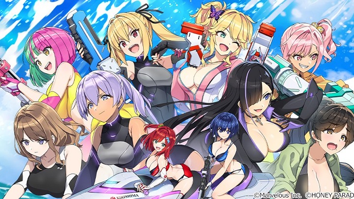 濡れ濡れで揺れ揺れな美少女×水上バトル！育成に着せ替えも楽しいジェットバトルRPG『ドルフィンウェーブ』の画像