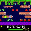 フロッガーの当時のゲーム画面