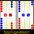 バックギャモンの当時のゲーム画面