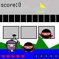 決戦！忍者屋敷(投げ手裏剣編)の当時のゲーム画面